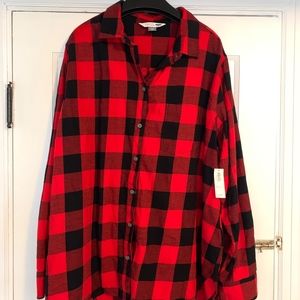NWT Old Navy - Flannel Plaid Shirt - Red